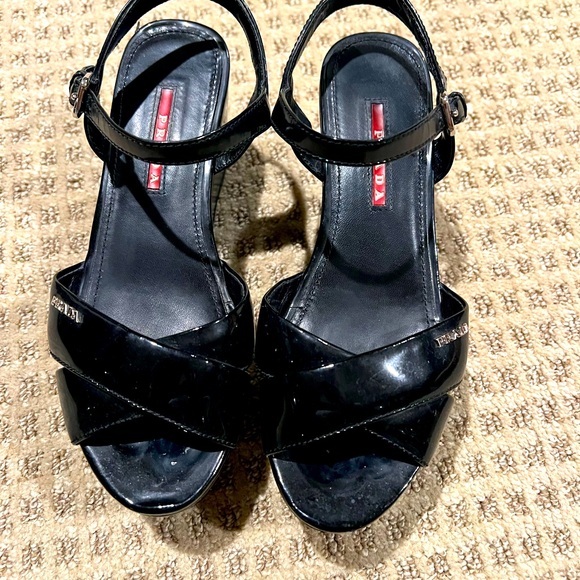 Prada Black Platform Sandals - Picture 1 of 5